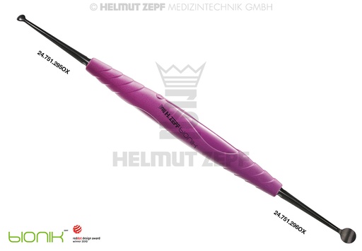 [24.204.35OX] Instrument chirurgical combiné avec curettes, diamètres 3,5 mm et 7,0 mm - Helmut Zepf (24.204.35OX) - Delynov