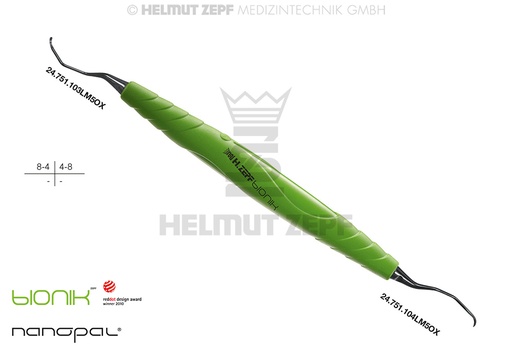 [24.208.03LM5OX] Langer 3/4 universal surgical curette, M5 handle, oxidized - Helmut Zepf (24.208.03LM5OX) - Delynov