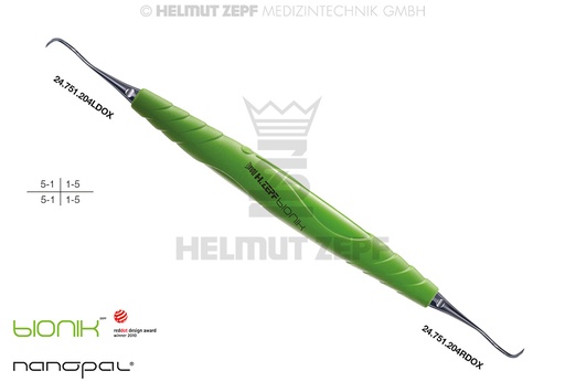 [24.208.04SDOX] Insert de détartreur chirurgical jaune-vert pour appareil Zepf-Bionik204SD - Helmut Zepf (24.208.04SDOX) - Delynov
