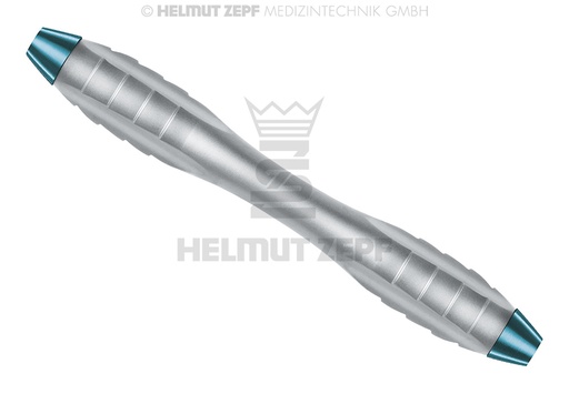 [26.030.06] Turquoise handle surgical retractor, concave cavity and convex scale, Z-Shape Relax model - Helmut Zepf (26.030.06) - Delynov