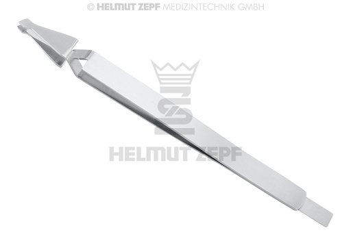 [31.299.90] Orthodontic bracket positioning tweezers with angulated distal end - Helmut Zepf (31.299.90) - Delynov