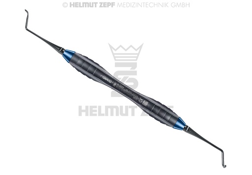 [46.045.02OX] Instrument chirurgical droit courbé en forme de Z, manche bleu, selon Dr. Zeltner - Helmut Zepf (46.045.02OX) - Delynov