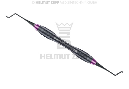 [46.045.04OX] Instrument chirurgical SRC à manche court courbé en forme de Z, violet, selon les spécifications du Dr Helmut Zepf (46.045.04OX) - Delynov