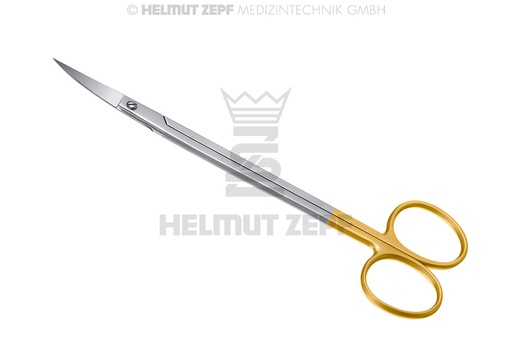 [46.077.16TC] Ciseaux à gencives Kelly, courbés, longueur 16 cm, avec insert en métal - Helmut Zepf (46.077.16TC) - Delynov