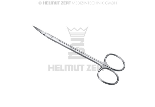 [46.221.12] Curved fine tip gum scissors, 12 cm - Helmut Zepf (46.221.12) - Delynov