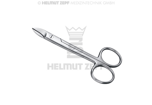 [46.674.10] Crown surgical scissors, straight, 10 cm length, fine tips - Helmut Zepf (46.674.10) - Delynov