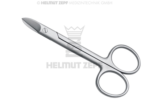 [46.675.10] Beebee crown scissors, curved, pointed, 10 cm - Helmut Zepf (46.675.10) - Delynov