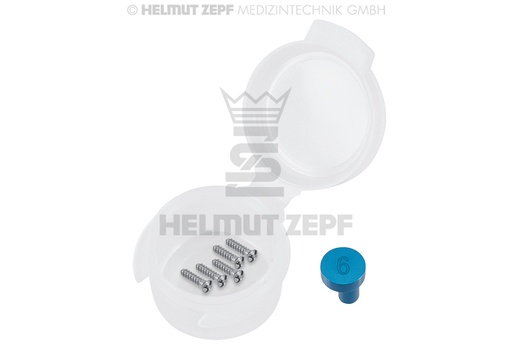 [47.575.06] Titanium cross-fit screw for osteosynthesis, Ø 1.5 mm, length 6 mm, blue anodized - Helmut Zepf (47.575.06) - Delynov