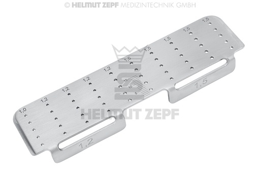 [85.540.65] Surgical rack for cortical screws, diameter 1.2 x 5 mm and 1.5 x 5 mm - Helmut Zepf (85.540.65) - Delynov