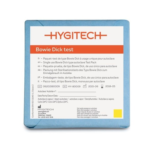 [HY-80009] 🔵 TEST BOWIE DICK  1 boite de 20 tests  - Hygitech - Delynov