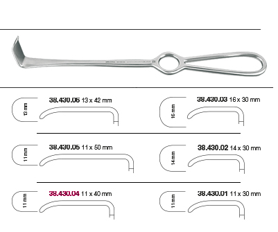 [38.430.04] The product title LANGENBECK. ECARTEUR - Helmut Zepf (38.430.04) can be translated into English as Langenbeck Retractor - Helmut Zepf (38.430.04).