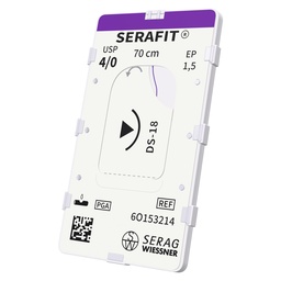 SERAFIT résorbable violet (4/0) aiguille DS-18 de 70 CM boite de 24 sutures - Serag & Wiessner (6O153214) - Delynov