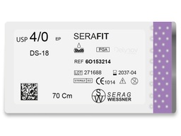 SERAFIT absorbable purple (4/0) needle DS-18 70 CM box of 24 sutures - Serag & Wiessner (6O153214) - Delynov
