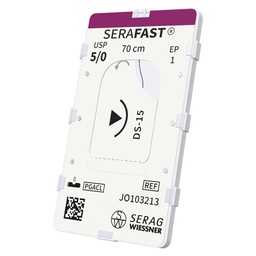 Suture SERAFAST résorbable violet 5/0 Aiguille DS-15 70cm - Serag & Wiessner - JO103213