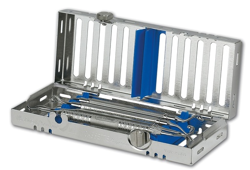 [IM14DIN58] IMS Cassette Signature 1/4 DIN 5 instruments bleue - Hu-Friedy - Delynov