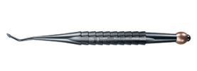 [17.008.10TI] APPROXIMAL DESMOTOME. MESIAL CURVATURE. 3mm. ZEPF X-TOOL HANDLE. BROWN CODING ONYX COATING - Helmut Zepf (17.008.10TI) - Delynov