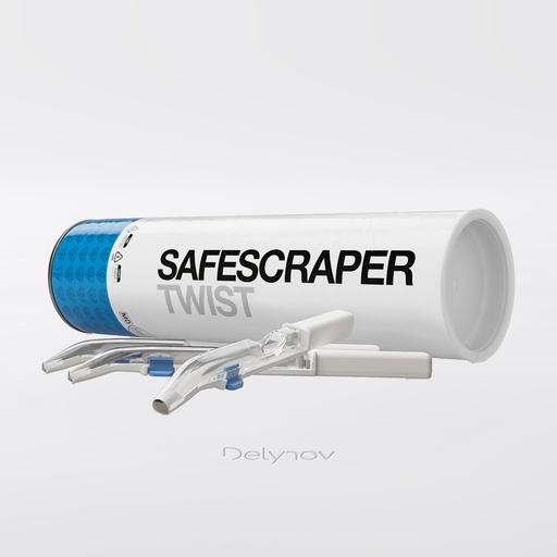 [3987] Safescraper Twist Curve - Gratteur d'os cortical stérile - Meta - Lot de 3 - 3987