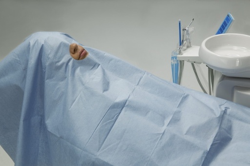 [12.T5332.00] x25 drap absorbant/imperméable cm 100x150 avec adhésif/ouverture décentrée cm 6x9 - Omnia - Delynov