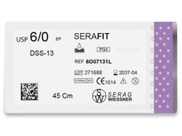 [6O07131L] SERAFIT résorbable violet (6/0) aiguille DSS-13 de 45 CM boite de 24 sutures - Serag & Wiessner (6O07131L)
