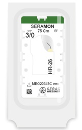 [MEO20343C] SERAMON non résorbable incolore  (3/0) aiguille HR-26 de 75 CM boite de 24 sutures - Serag & Wiessner (MEO20343C) - Delynov