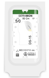SERAMON non-absorbable colorless (5/0) DS-15 needle 50 CM box of 24 sutures - Serag & Wiessner (MEO101713) - Delynov