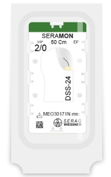 [MEO30171N] SERAMON non résorbable incolore  (2/0) aiguille DSS-24 de 50 CM boite de 24 sutures - Serag & Wiessner (MEO30171N) - Delynov