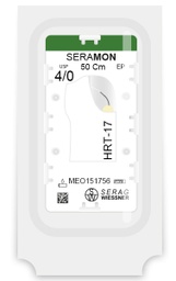 [MEO151756] SERAMON non résorbable incolore  (4/0) aiguille HRT-17 de 50 CM boite de 24 sutures - Serag & Wiessner (MEO151756) - Delynov