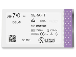 [6O050595] SERAFIT résorbable violet (7/0) aiguille DSL-6 de 30 CM boite de 24 sutures - Serag & Wiessner (6O050595)