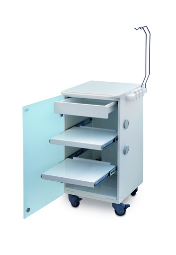 [30.E0060.00] LC Implant Suite 2 Shelves and Pull-Out Drawer (White) - Omnia - Delynov