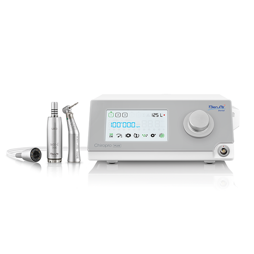 [1700891-001] New Set Chiropro Plus including 1 20:1L Contra-angle + 50 irrigation lines - Bienair (1700709-001) for implantology, oral surgery, dental surgery, bone grafting, and maxillofacial surgery.