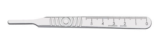 [934] Surgical steel scalpel handle No. 4 with short graduated blade - 13 cm (M4IG) Swann-Morton (0934) - Delynov