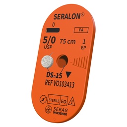 SERALON non résorbable bleu (5/0) aiguille DS-15 de 75 CM boite de 24 sutures - Serag & Wiessner (VO103413) - Delynov