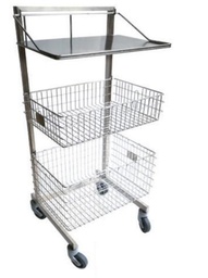[ST3] Trolley 3 Levels 55cm x 53cm x 1 260cm with 4 wheels Nylon Ø100 (Made in France) - Alter Medical