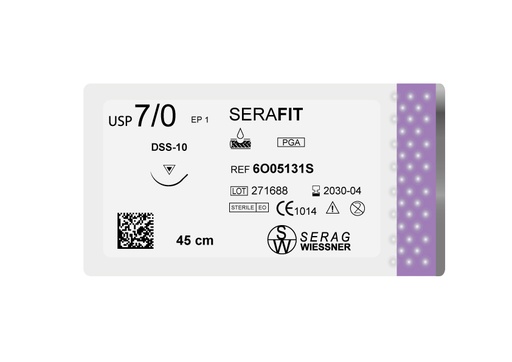 [6O05131S] X24 SERAFIT violet (7/0) 1x0,45 DSS-10  - Serag-Wiessner (6O05131S) - Delynov