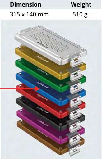 [K6-1973] Couvercle perforé K6-1973 - couleur bleu - MINI MODEL 315X140 MM - Aygün - Delynov