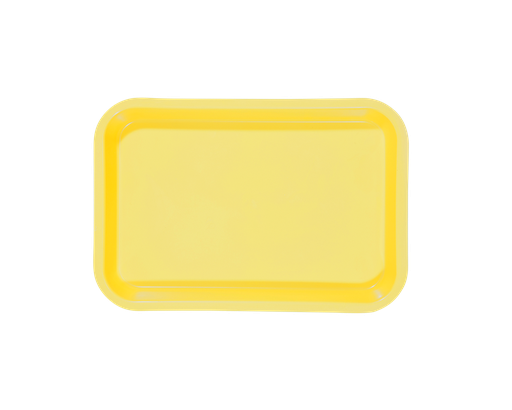 [20Z101O] Mini-plateau sans compartiments néon jaune ZIRC Delynov (23,6 x 16,1 x 2,3 cm) - produit 