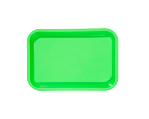 [20Z101P] Green Neon Compartmentless Mini-plateau for Dental Surgery ZIRC Delynov 23.6 x 16.1 x 2.3 cm