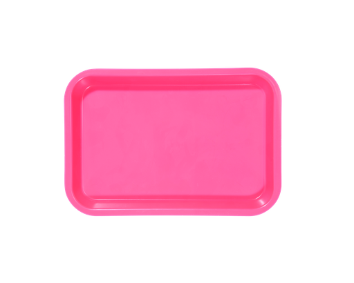 [20Z101S] Mini-plateau sans compartiments néon rose ZIRC Delynov - 23,6 x 16,1 x 2,3 cm