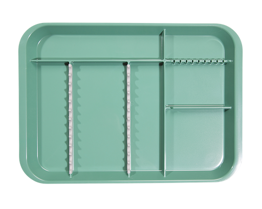 [20Z451D] Plateau B-Lok avec compartiments (34,0 x 24,5 x 2,2 cm), vert - ZIRC - Delynov
