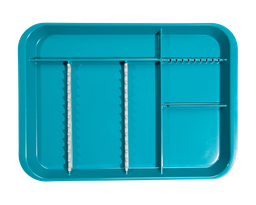 [20Z451J] B-LOK Tray with Compartments (34.0 x 24.5 x 2.2 cm), Turquoise - Zirc