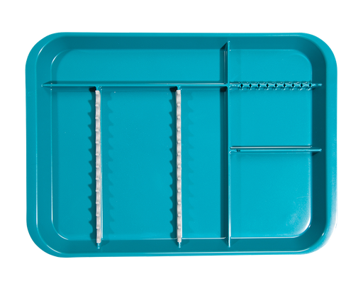 [20Z451J] Plateau B-Lok avec compartiments (34,0 x 24,5 x 2,2 cm), turquoise - ZIRC - Delynov