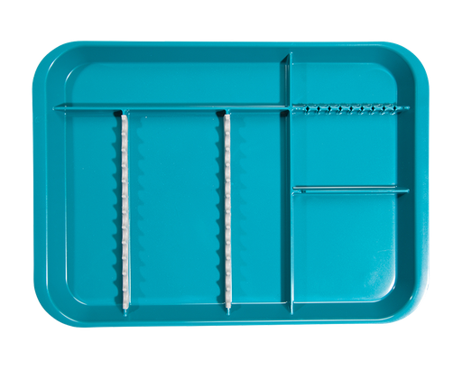 [20Z451J] Plateau B-Lok with compartments (34.0 x 24.5 x 2.2 cm), turquoise - ZIRC - Delynov