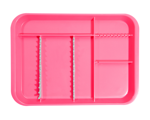 [20Z451S] Plateau B-Lok with compartments (34.0 x 24.5 x 2.2 cm), neon pink - ZIRC - Delynov