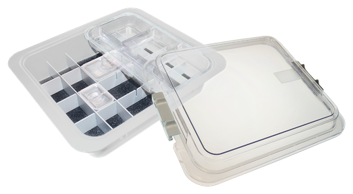 [20Z455A] Tubs à matériaux complète avec accessoires (31,9 x 28,5 x 10,2 cm) blanc - ZIRC - Delynov