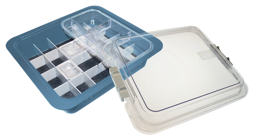 [20Z455B] Tubs à matériaux complète avec accessoires (31,9 x 28,5 x 10,2 cm) bleu - ZIRC - Delynov