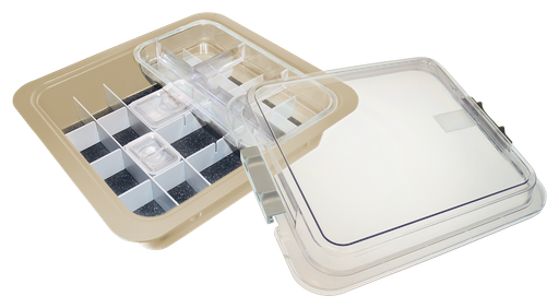 [20Z455G] Complete materials tub with accessories (31.9 x 28.5 x 10.2 cm) beige - ZIRC - Delynov
