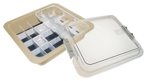 [20Z455G] Tubs à matériaux complète avec accessoires (31,9 x 28,5 x 10,2 cm) beige - ZIRC - Delynov