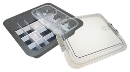 [20Z455I] Complete material tubs with accessories (31.9 x 28.5 x 10.2 cm) Gray - Zirc