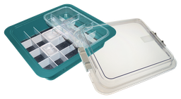 [20Z455J] Complete material tubs with accessories (31.9 x 28.5 x 10.2 cm) Turquoise - Zirc