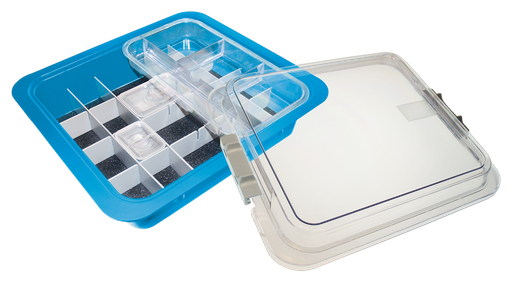 [20Z455N] Tubs à matériaux complète avec accessoires (31,9 x 28,5 x 10,2 cm) néon bleu - ZIRC - Delynov